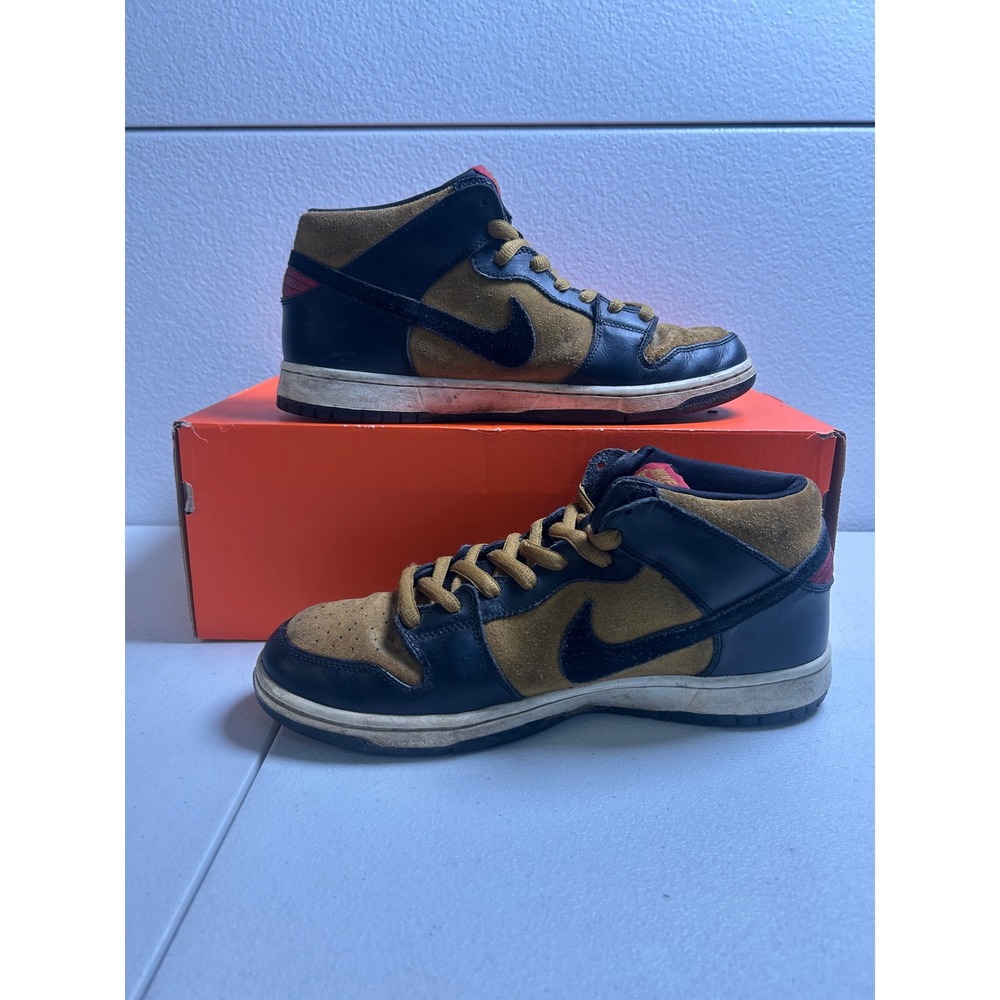 Nike SB Dunk Mid Dark Obsidian Gold Size 10.5 #Z206 - Picture 2 of 6